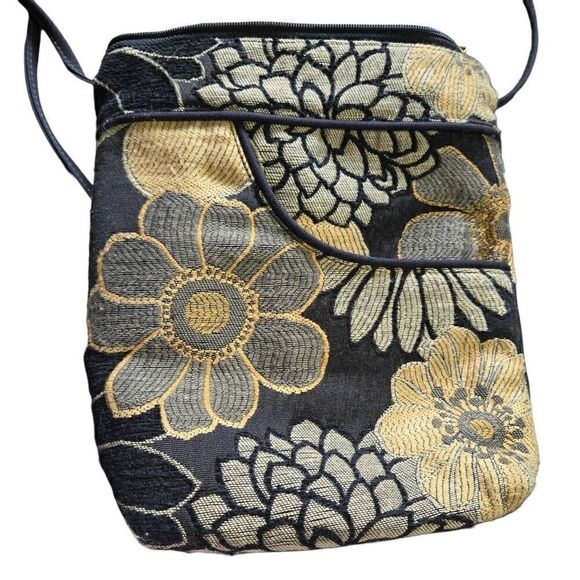 Danny K Tapestry Floral Crossbody Bag Made In USA Adjustable - Picture 6 of 9
